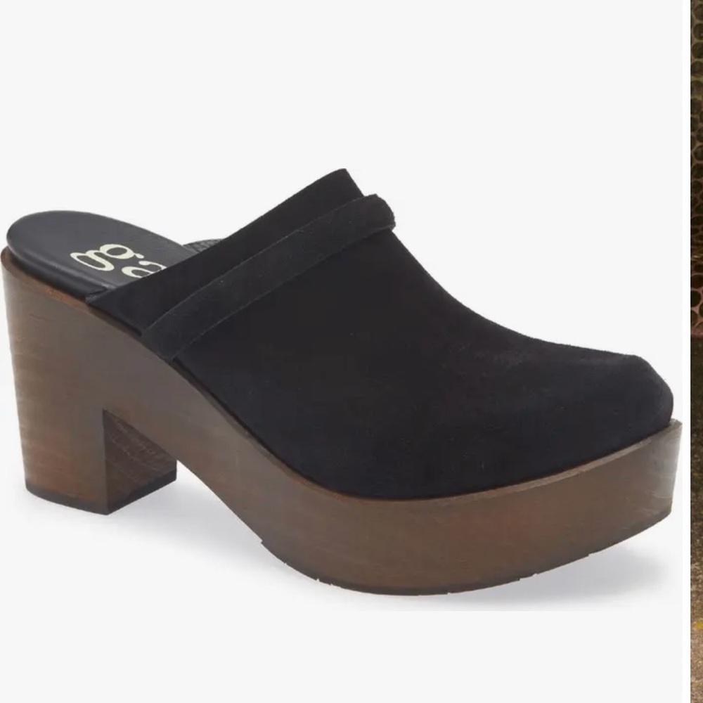Nwt PEDRO GARCIA Della clog black suede wood size 39.5 Nordstrom Woodstock mule